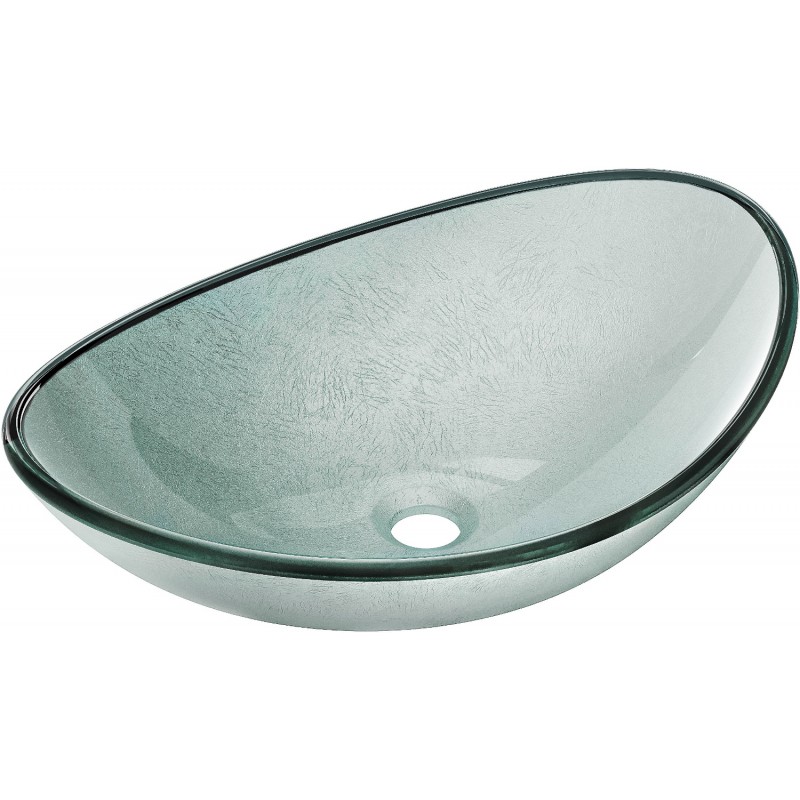 Mexen Sonia Glaswaschbecken Aufsatz 54 x 37 cm, silber - 24145411