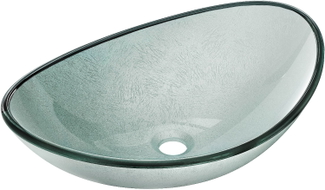 Mexen Sonia Glaswaschbecken Aufsatz 54 x 37 cm, silber - 24145411
