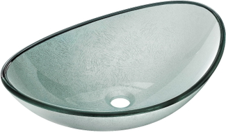 Mexen Sonia Glaswaschbecken Aufsatzwaschbecken 54 x 37 cm, Silber - 24145411