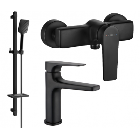 Mexen Lynx DQ62 Duschset, schwarz - 745904DQ62-70