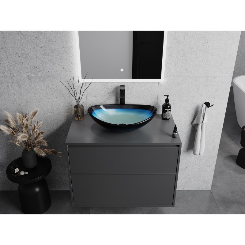 Mexen Sonia Glas-Waschtischauflage 54 x 37 cm, blau - 24145447
