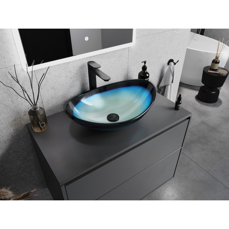 Mexen Sonia glasaufsatzwaschbecken 54 x 37 cm, blau - 24145447