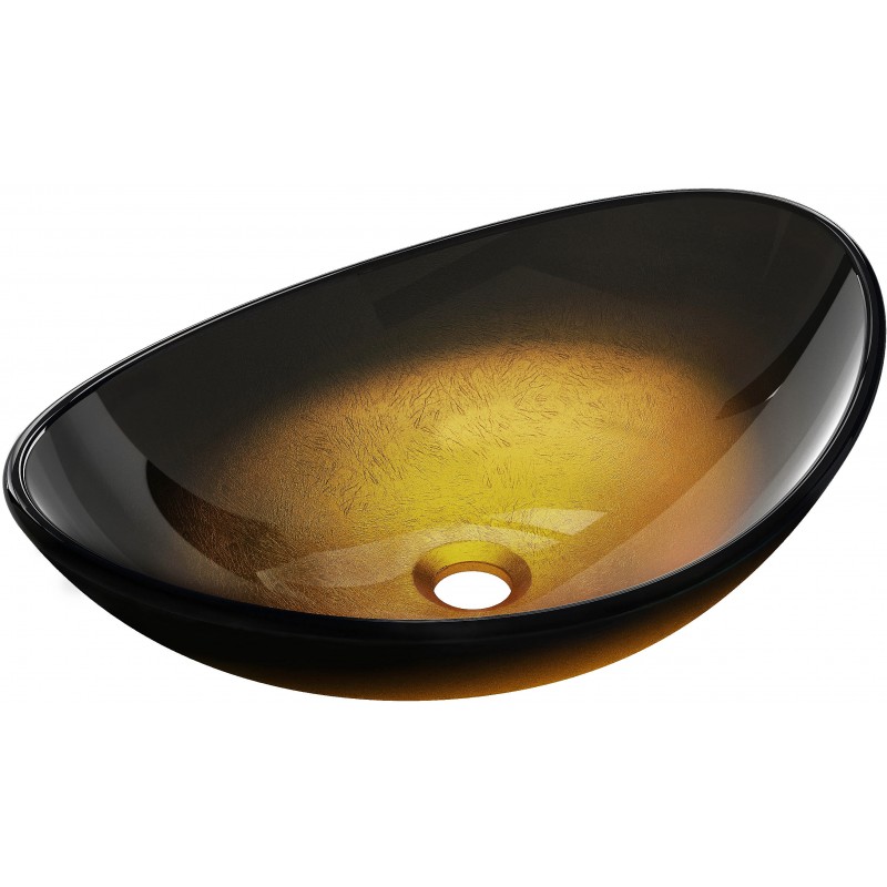 Mexen Sonia Glas-Waschtischbecken 54 x 37 cm, dunkles Gold - 24145451