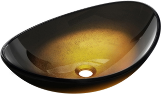 Mexen Sonia Glas-Waschtischbecken 54 x 37 cm, dunkles Gold - 24145451