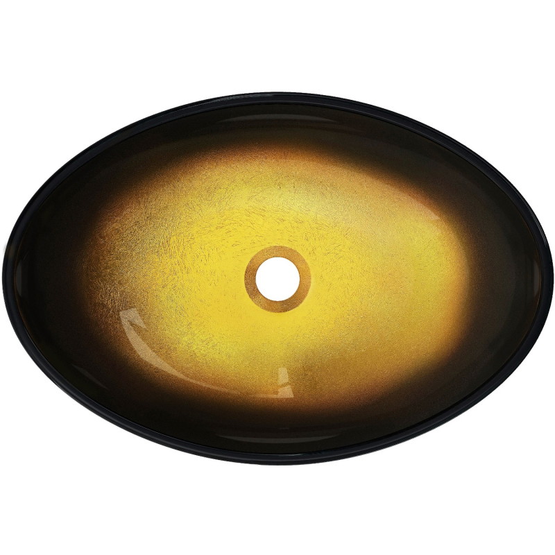 Mexen Sonia Glaswaschbecken zur Aufsatzmontage 54 x 37 cm, dunkelgold - 24145451