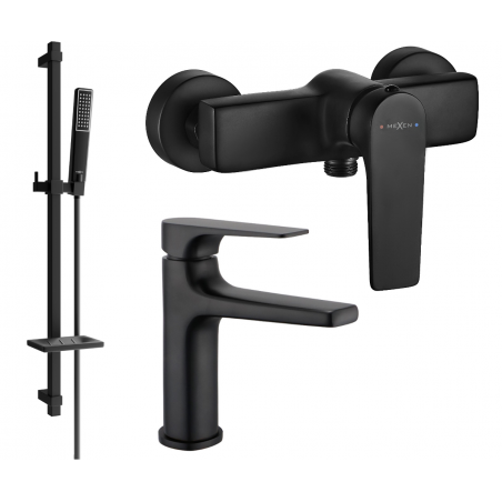 Mexen Lynx DQ72 Duschset, schwarz - 745904DQ72-70