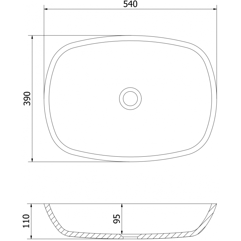Mexen Araks Glaswaschbecken Aufsatzbecken 54 x 39 cm, weiß - 24155430