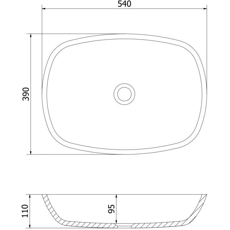 Mexen Araks Glaswaschbecken Aufsatzwaschbecken 54 x 39 cm, weiß - 24155430