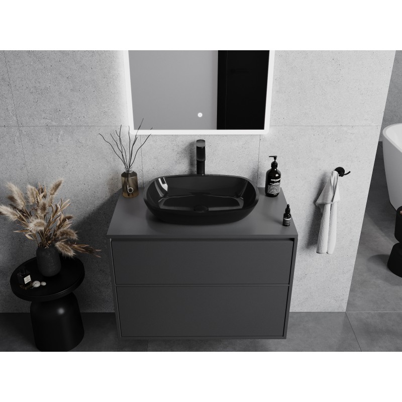 Mexen Araks Glaswaschbecken Aufsatz 54 x 39 cm, schwarz - 24155470