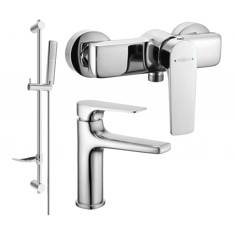 Mexen Lynx DF72 Duschset, Chrom - 745904DF72-00