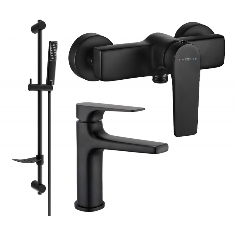 Mexen Lynx DF72 Duschset, schwarz - 745904DF72-70