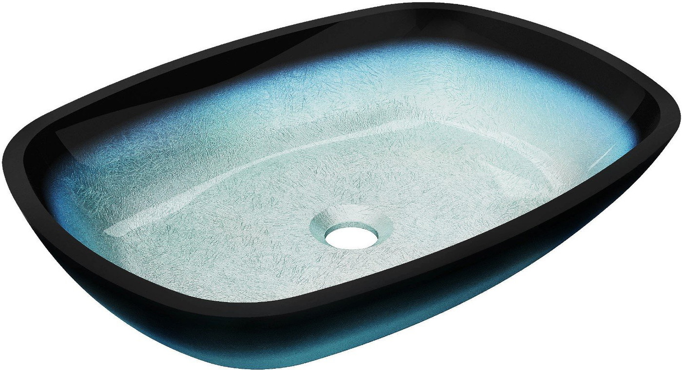 Mexen Araks Aufsatzwaschbecken aus Glas 54 x 39 cm, Blau - 24155447