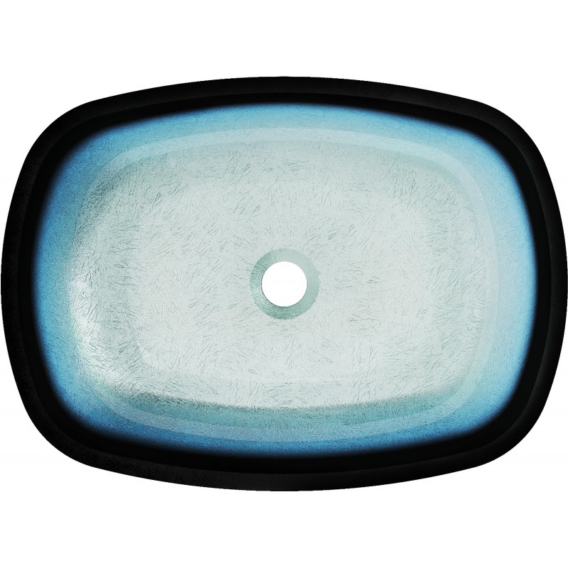 Mexen Araks blaue Aufsatzwaschbecken aus Glas 54 x 39 cm - 24155447