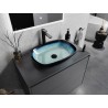 Mexen Araks Glaswaschbecken zur Aufsatzmontage 54 x 39 cm, blau - 24155447