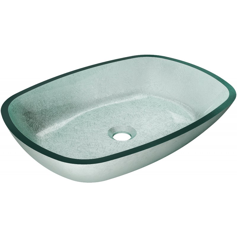 Mexen Araks Glas Aufsatzwaschbecken 54 x 39 cm, Silber - 24155411