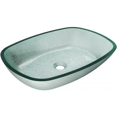 Mexen Araks Glas Aufsatzwaschbecken 54 x 39 cm, Silber - 24155411