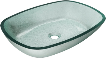 Mexen Araks Glas Aufsatzwaschbecken 54 x 39 cm, Silber - 24155411