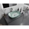 Mexen Araks Glas-Waschbecken zur Aufsatzmontage 54 x 39 cm, silber - 24155411