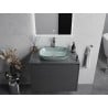 Mexen Araks Glas-Waschbecken zur Aufsatzmontage 54 x 39 cm, silber - 24155411