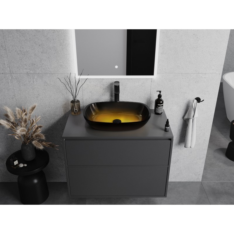 Mexen Araks Glas-Waschtisch 54 x 39 cm, dunkles Gold - 24155451