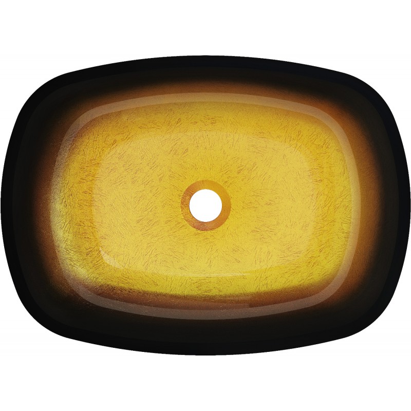 Mexen Araks Glas-Waschtisch 54 x 39 cm, dunkles Gold - 24155451