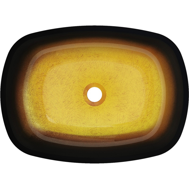 Mexen Araks Glaswaschbecken Aufsatzwaschbecken 54 x 39 cm, dunkles Gold - 24155451