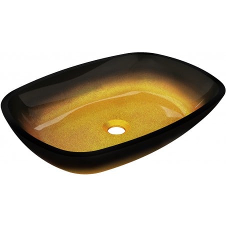 Mexen Araks Glas-Waschtisch 54 x 39 cm, dunkles Gold - 24155451