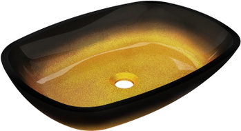 Mexen Araks Glas-Waschtisch 54 x 39 cm, dunkles Gold - 24155451
