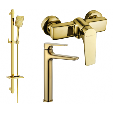 Mexen Lynx DQ62 Duschset, Gold - 745914DQ62-50