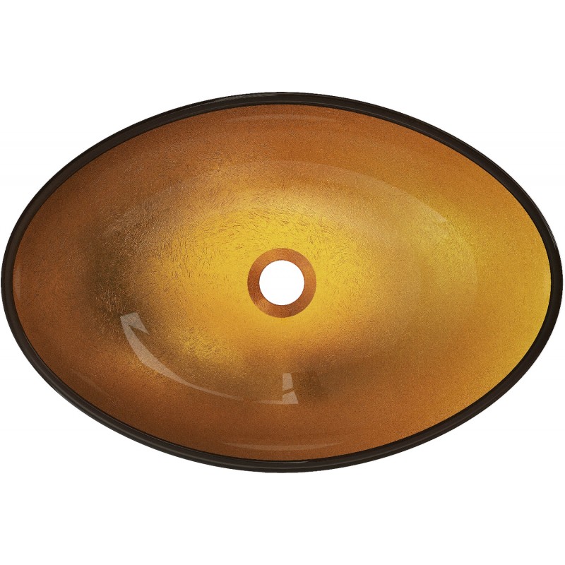 Mexen Sonia Glas-Waschbecken Aufsatzwaschbecken 54 x 37 cm, Gold - 24145450