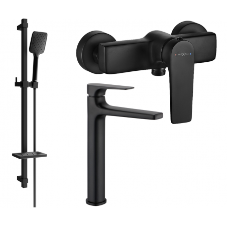 Mexen Lynx DQ62 Duschset, schwarz - 745914DQ62-70