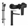 Mexen Lynx DQ62 Duschset, schwarz - 745914DQ62-70