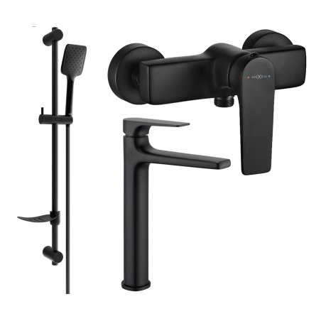 Mexen Lynx DF62 Duschset, schwarz - 745914DF62-70