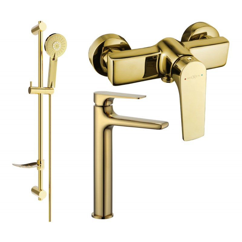 Mexen Lynx DF40 Duschset, Gold - 745914DF40-50