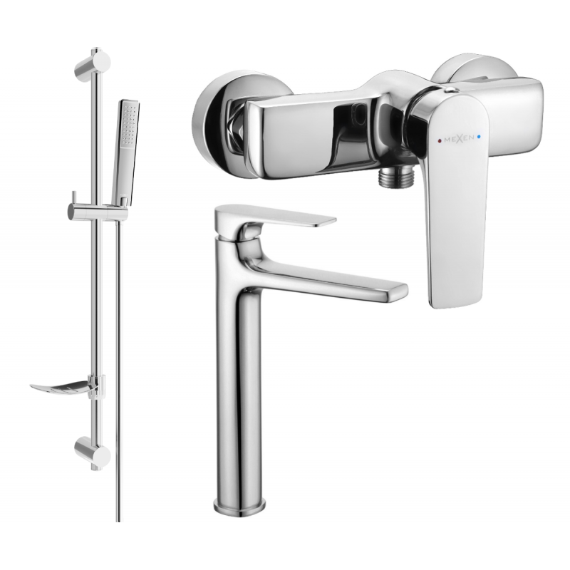 Mexen Lynx DF72 Duschset, Chrom - 745914DF72-00