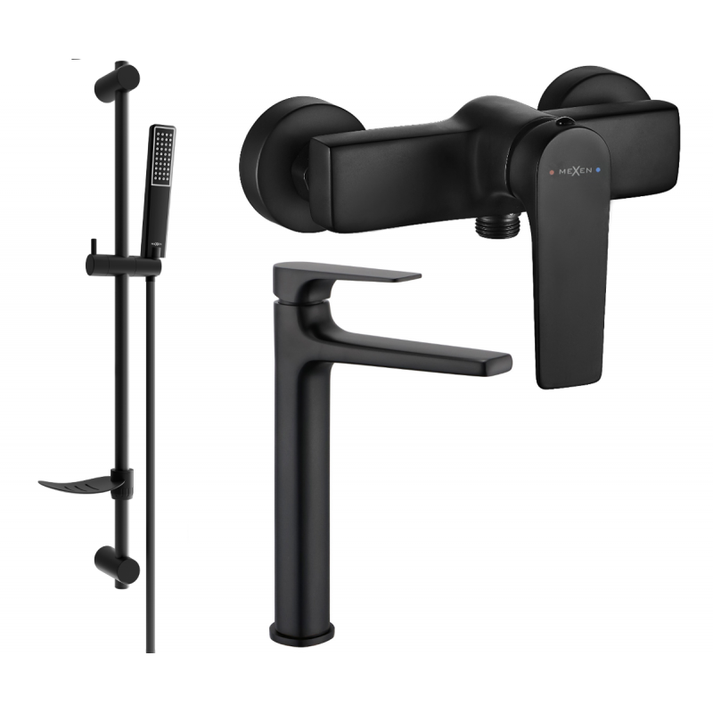 Mexen Lynx DF72 Duschset, schwarz - 745914DF72-70