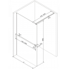 Mexen Kioto+ Duschwand mit Regal Walk-in 115 x 200 cm, transparent, Gun Metal - 800-115-121-95-00