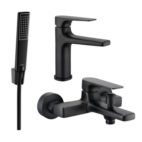 Mexen Lynx R72 Badewannenset, schwarz - 745903R72-70