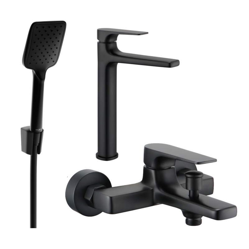 Mexen Lynx R62 Badezimmerset, schwarz - 745913R62-70