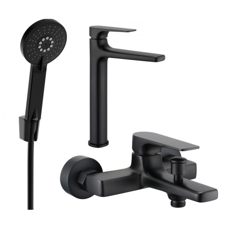 Mexen Lynx R40 Badewannenset, schwarz - 745913R40-70