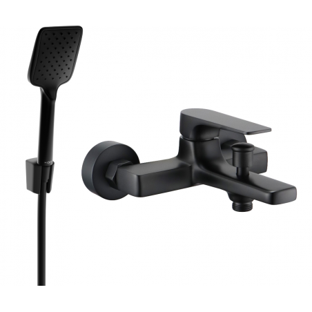 Mexen Lynx R62 Badewannenarmatur mit Duschset, schwarz - 74593R62-70