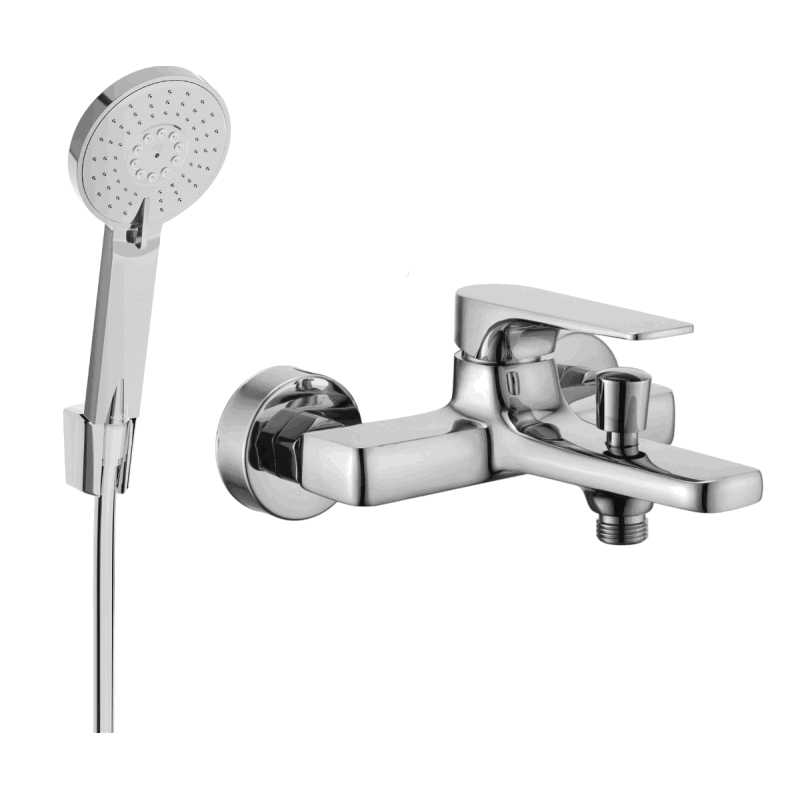 Mexen Lynx R40 Badewannenarmatur mit Duschset, Chrom - 74593R40-00