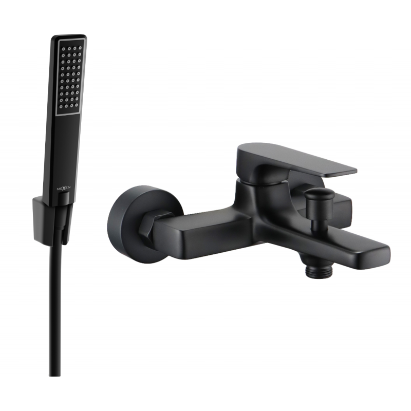 Mexen Lynx R72 Badewannenarmatur mit Duschset, schwarz - 74593R72-70