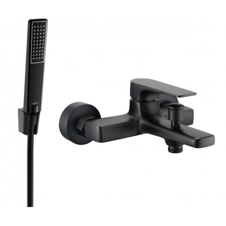 Mexen Lynx R72 Badewannenarmatur mit Duschset, schwarz - 74593R72-70
