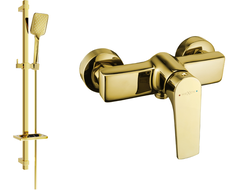 Mexen Lynx DQ62 Duscharmatur mit Duschset, gold - 74594DQ62-50