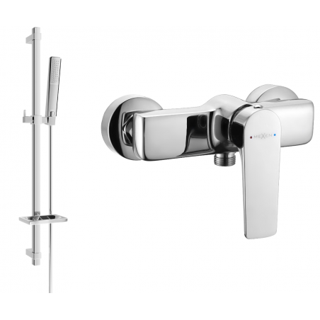 Mexen Lynx DQ72 Duscharmatur mit Duschset, Chrom - 74594DQ72-00