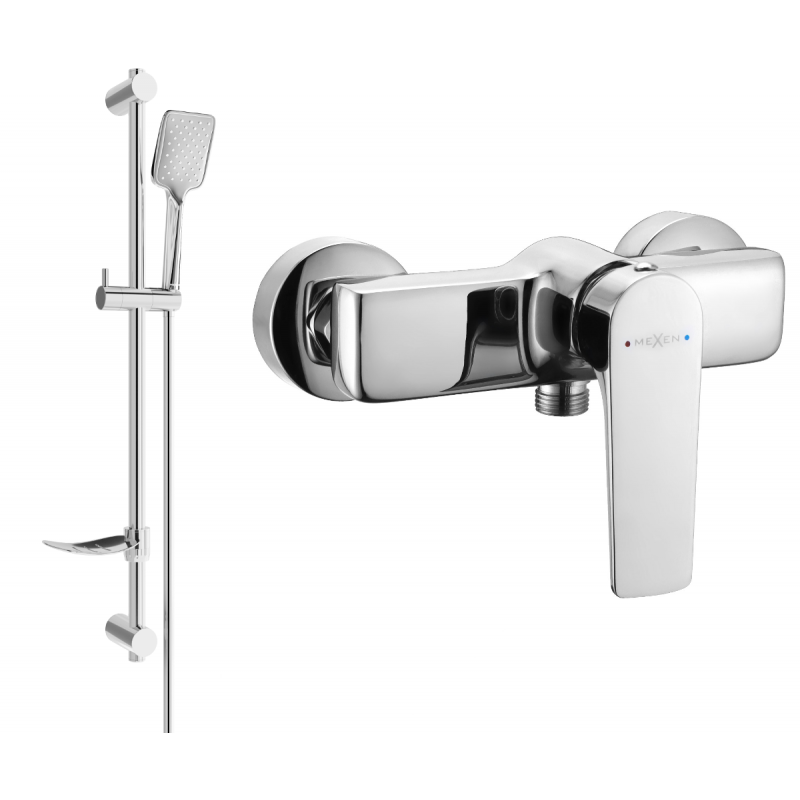 Mexen Lynx DF62 Duscharmatur mit Duschset, Chrom - 74594DF62-00