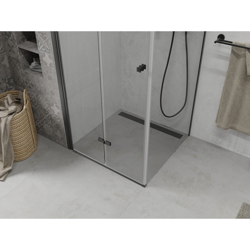 Mexen Lima Faltduschkabine 120 x 120 cm, transparent, schwarz - 856-120-120-70-00