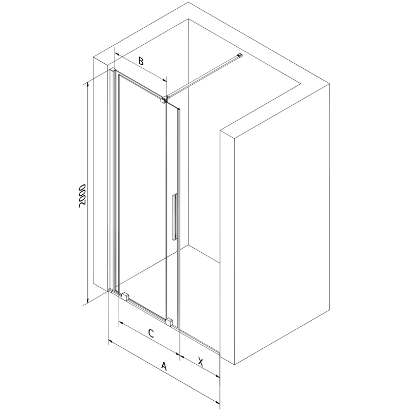 Mexen Velar Schiebeduschtüren 130 cm, transparent, Gun Metal - 871-130-000-01-95