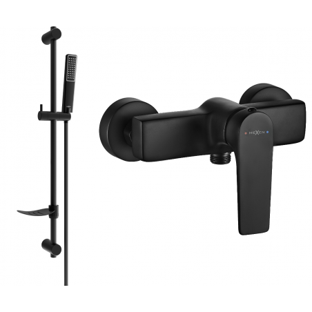 Mexen Lynx DF72 Duscharmatur mit Duschset, schwarz - 74594DF72-70